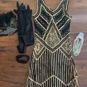 Roaring 20s / Flapper costume and accessories - size 6